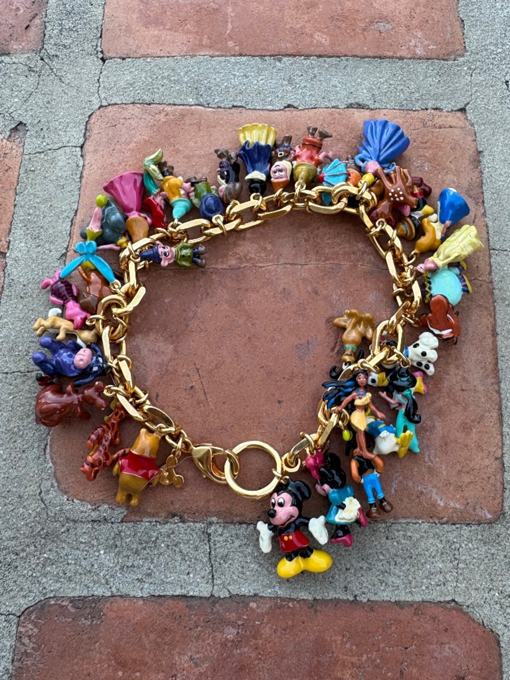 Bradford Exchange Ultimate Disney Classic 37 Character Charm Bracelet 24KGP